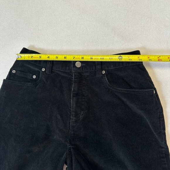 LL Bean Womens High Waisted Corduroy Straight Leg Vtg 90s Pants Size 12 Black - Picture 7 of 12